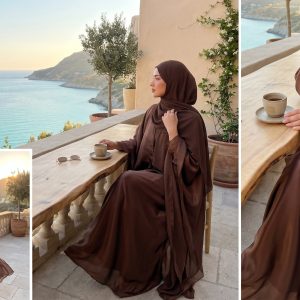 Embrace the perfect harmony of comfort and high-end style with our Chocolate Butterfly Abaya. This piece reimagines the classic Farasha silhouette using premium silk-finish fabric that glides effortlessly with every movement. Whether you're enjoying a sunset dinner or attending a formal gathering, this abaya promises a look of understated luxury and timeless grace.