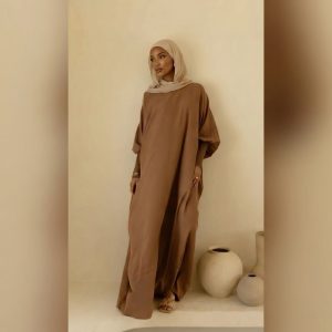 Mocha Brown Textured Closed Abaya – The Pinnacle of Earthy Modesty